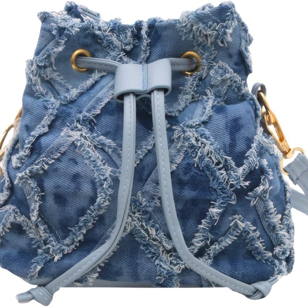 Denim Bags for Women 2025, Blue Jean Bucket Purses, Denim Handbag
